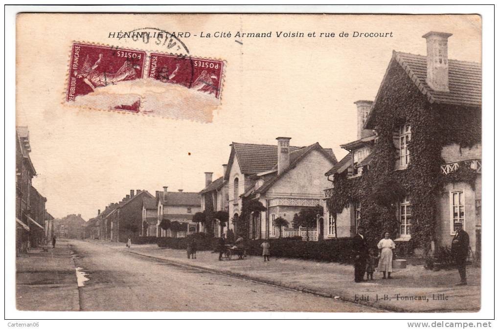 62 - Henin Lietard - La Cité Armand Voisin Et Rue De Drocourt - Editeur: Tonneau - Henin-Beaumont