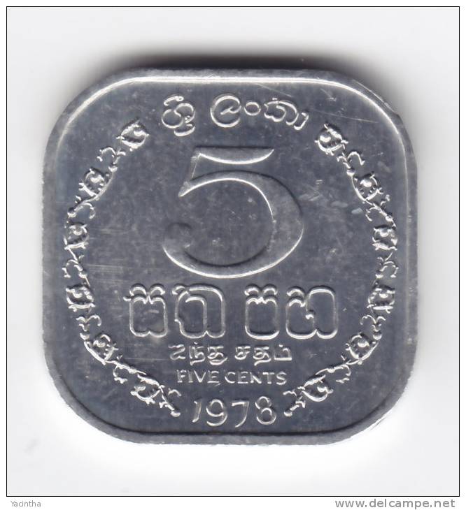 @Y@   Sri Lanka / Ceylon  5 Cents 1978 UNC   (C113) - Sri Lanka