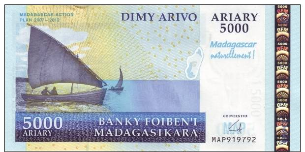 MADAGASCAR - 5000 Ariary 2008 UNC - Comm.ve - Madagascar