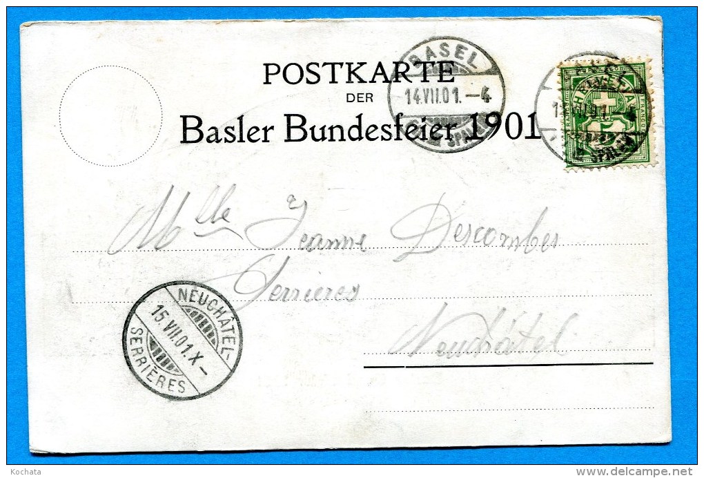 R270, Basler Bundesfeier 1901, Précurseur, Circulée 1901 - Autres & Non Classés