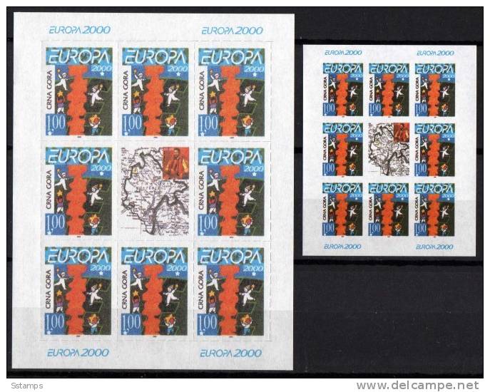 2000. CRNA GORA 2000 EUROPA CEPT MONTENEGRO CRNA GORA BAMBINI MINI SHEET PLUS SOUVENIR SHEET NEVER HINGED - 2000