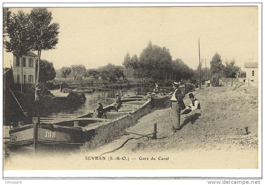 Carte Postale Ancienne Sevran - Gare Du Canal - Péniches, Batellerie - Sevran