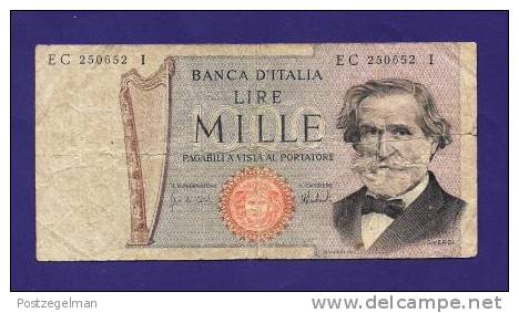 ITALY 1969, Banknote USED GOOD, 1.000 Lire G. Verdi Km75 - 1000 Lire