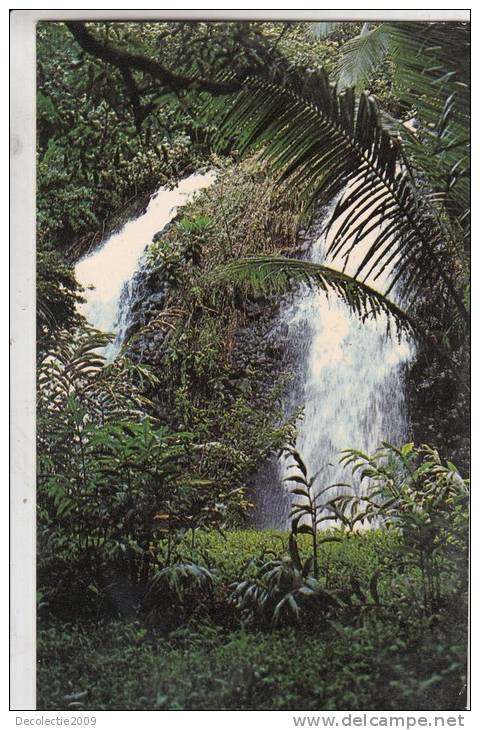 BR43202 Double Water Falls At Faaone    2  Scans - Tahiti