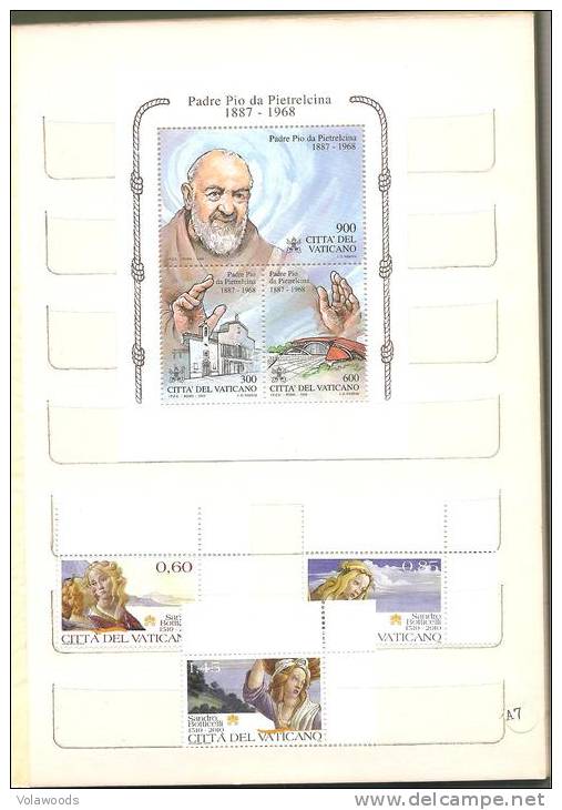 Vaticano - raccoglitore con lotto serie complete nuove PERFETTE - valore di catalogo 2010: oltre € 65,00!!!!