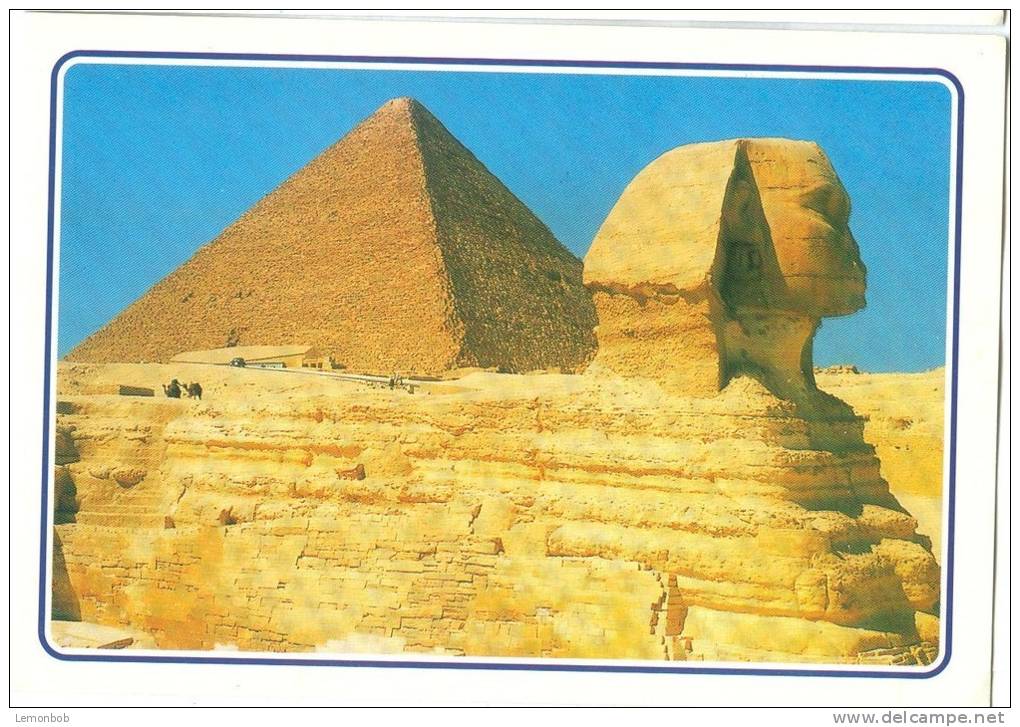 Egypt, Giza, The Great Sphinx And Keops Pyramids Unused Postcard [13336] - Guiza