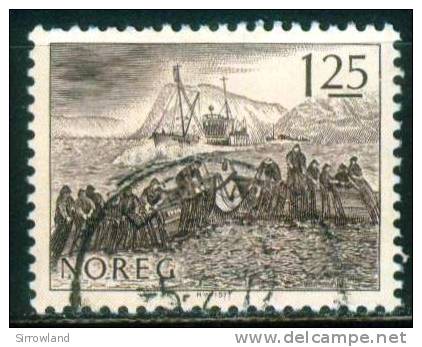 Norwegen  1977  Fischfang   (1 Gest. (used))  Mi: 751 (0,40 EUR) - Oblitérés