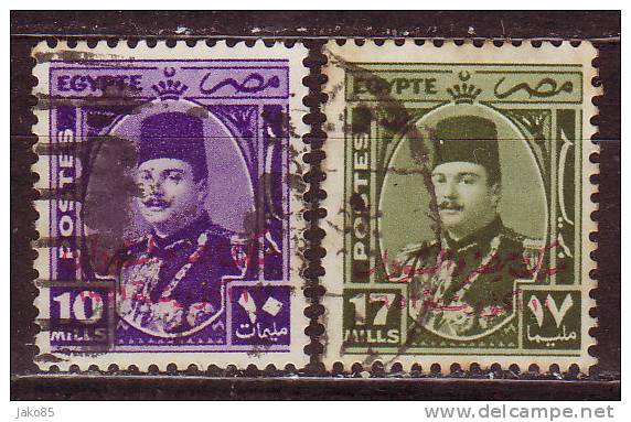 EGYPTE - 1952 - YT N°293 + 296  -  Oblitérés - - Used Stamps