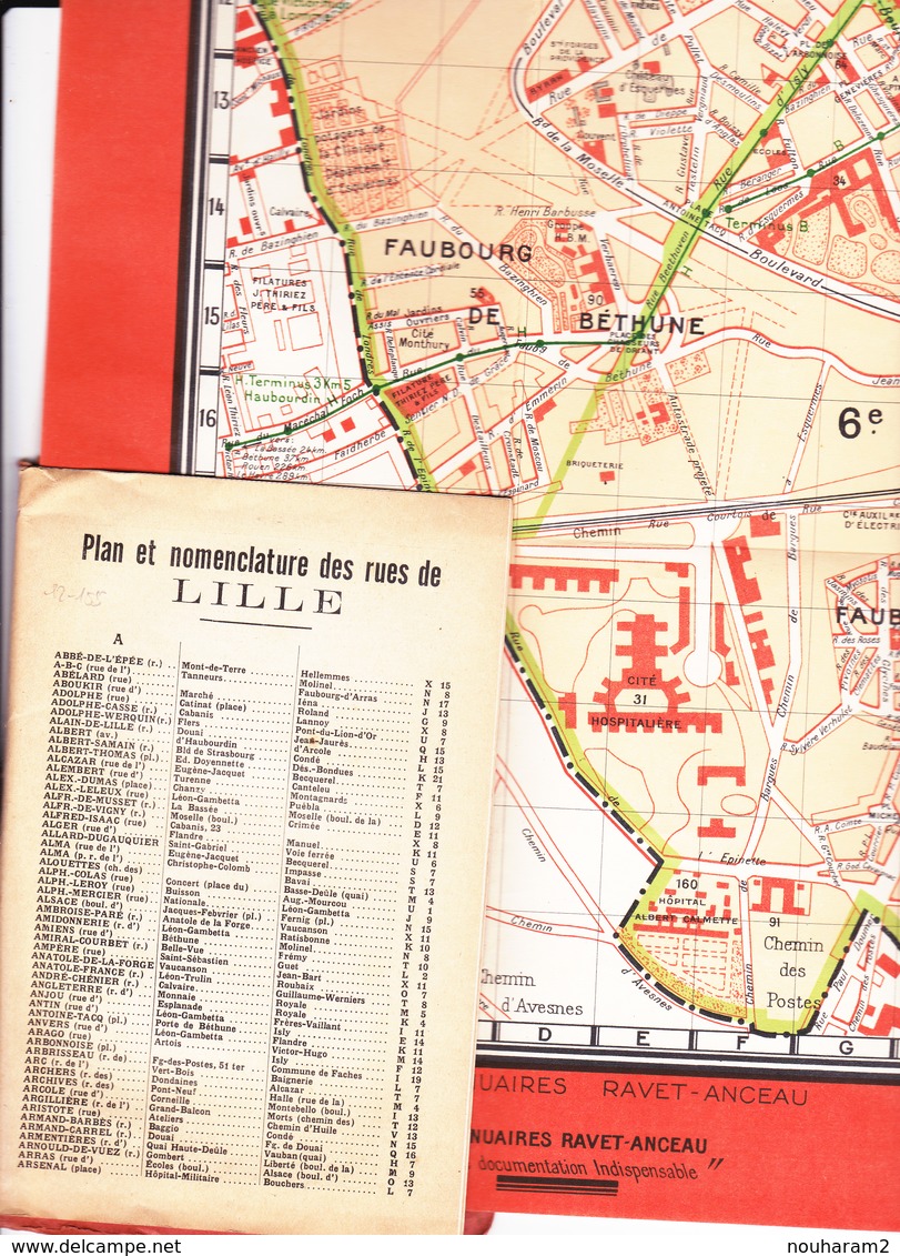 Plan Ref. : 12-155. LILLE - Plan - Nomenclature Des Rues - Non Classés