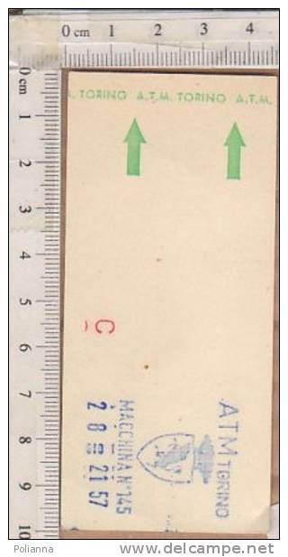 PO7039B# BIGLIETTO TRAMWAY TORINO ATM - MACCHINA 145 - Europe