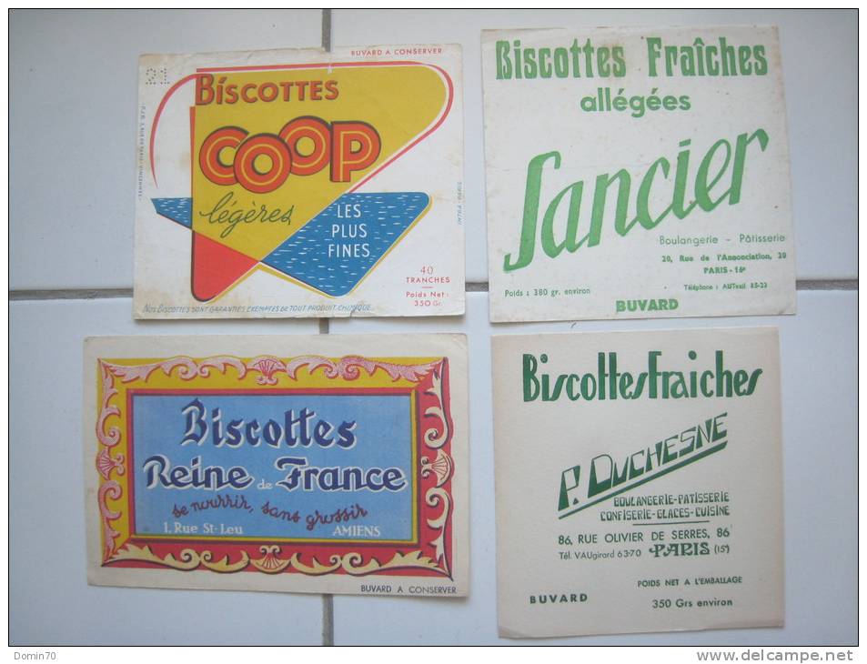 Buvards Biscottes Coop Duchesne Sancier Reine De France Amiens - Collections, Lots & Series