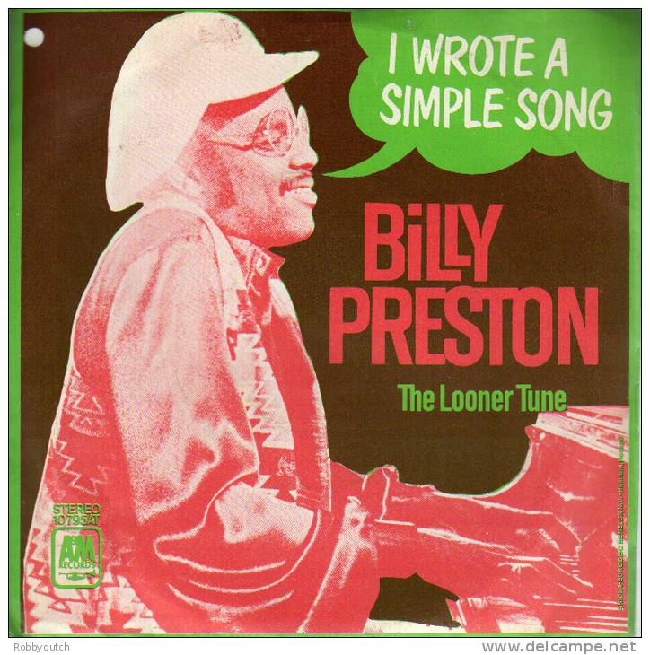 * 7" *  BILLY PRESTON - I WROTE A SIMPLE SONG (Holland EX-!!!) - Soul - R&B