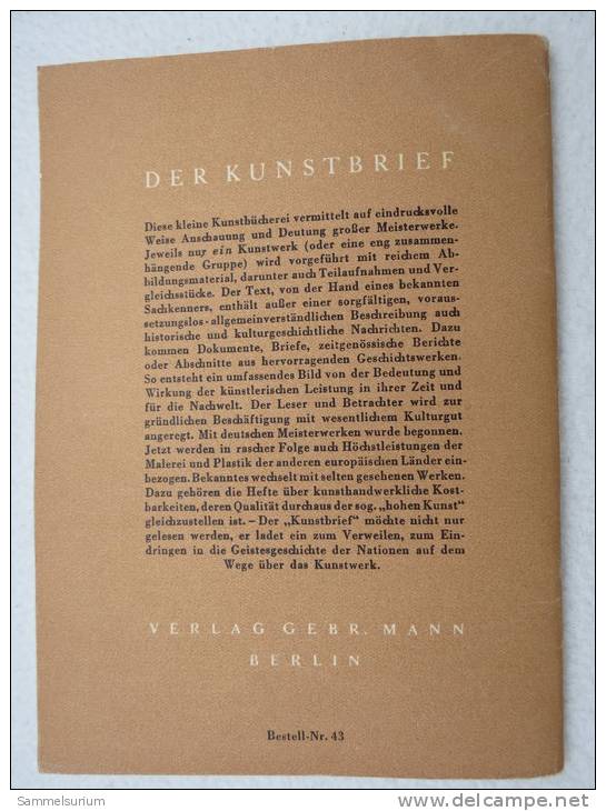 "Das Chorgestühl Des Kölner Doms" Aus Der Reihe "Der Kunstbrief" Von 1948 (mit Vielen Abbildungen" - Painting & Sculpting