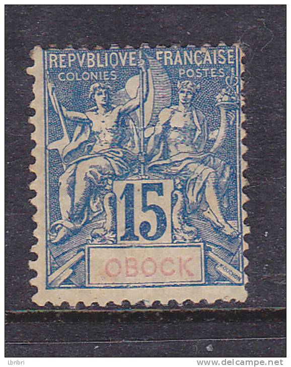 OBOCK N° 37 15C BLEU TYPE ALLÉGORIQUE OBL - Altri & Non Classificati