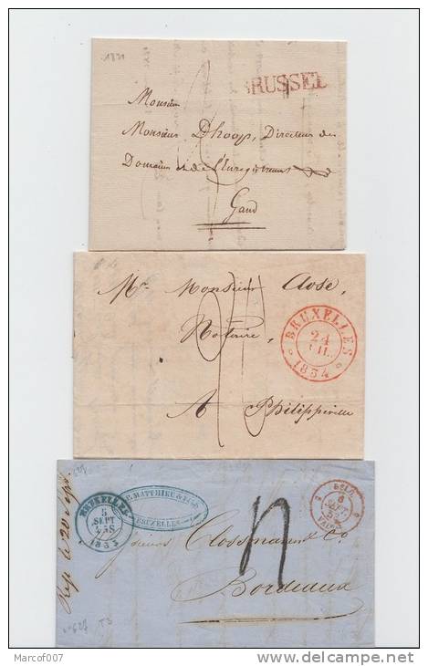 PRECURSEUR - 3 LETTRES DE BRUXELLES - 1821 - 1834 - 1833 - Other & Unclassified