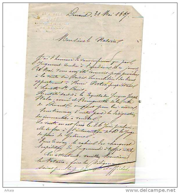 Beauraing - 1867 - Imprimerie De Lemye-Lesuisse - 2 Documents - Druck & Papierwaren