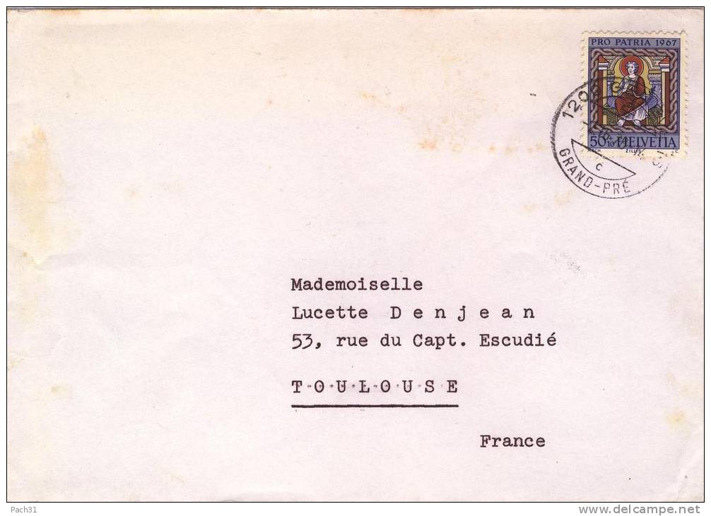 Lettre De Geneve  Grand-Pré Avec N°YT 790 - Storia Postale