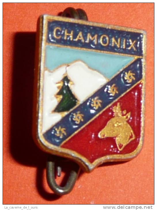 Rare ECUSSON Broche, émaillé, émail, CHAMONIX, Augis, Petit Modèle - Obj. 'Remember Of'