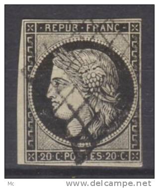 France  N° 3 Oblitéré ° - 1849-1850 Cérès