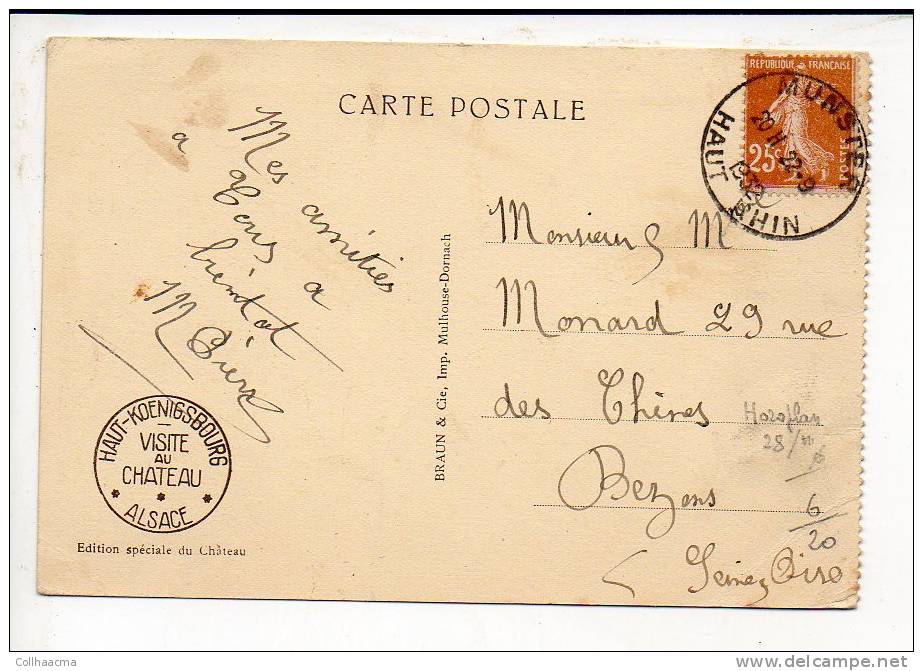 1932 - Cachet à Date Horoplan Type A 5  " Munster " Dép 68 Sur Semeuse 25 Cts - 1921-1960: Période Moderne