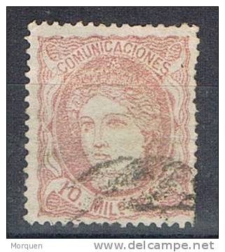 Sello 10 Ctos. Alegoria De España 1870, Num 105 º - Used Stamps