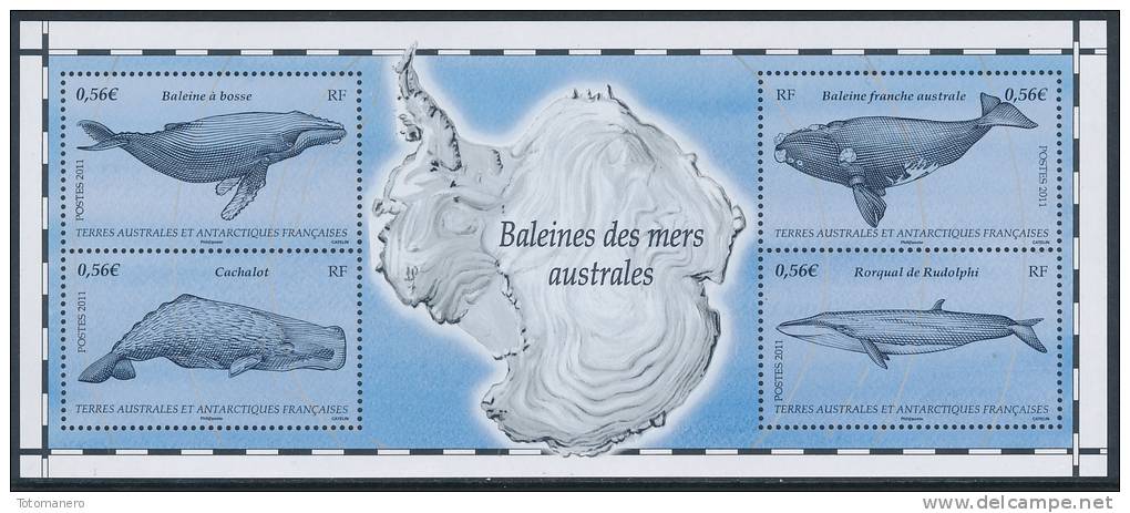 TAAF, 2011 Whales Minisheet* - Blokken & Velletjes