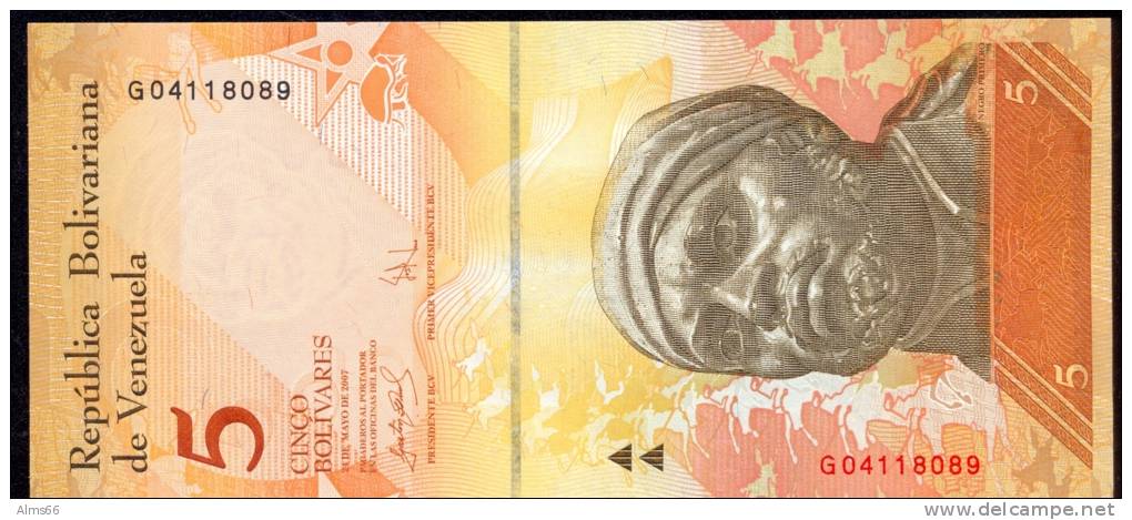 Venezuela 5 Bolivares 2007 UNC  # P- 89b - Venezuela