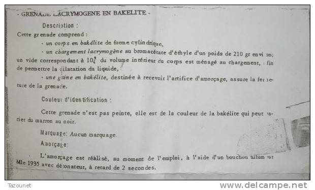 Tres Rare Grenade Lacrymogène Modèle 1939 Prototype Français - Sammlerwaffen