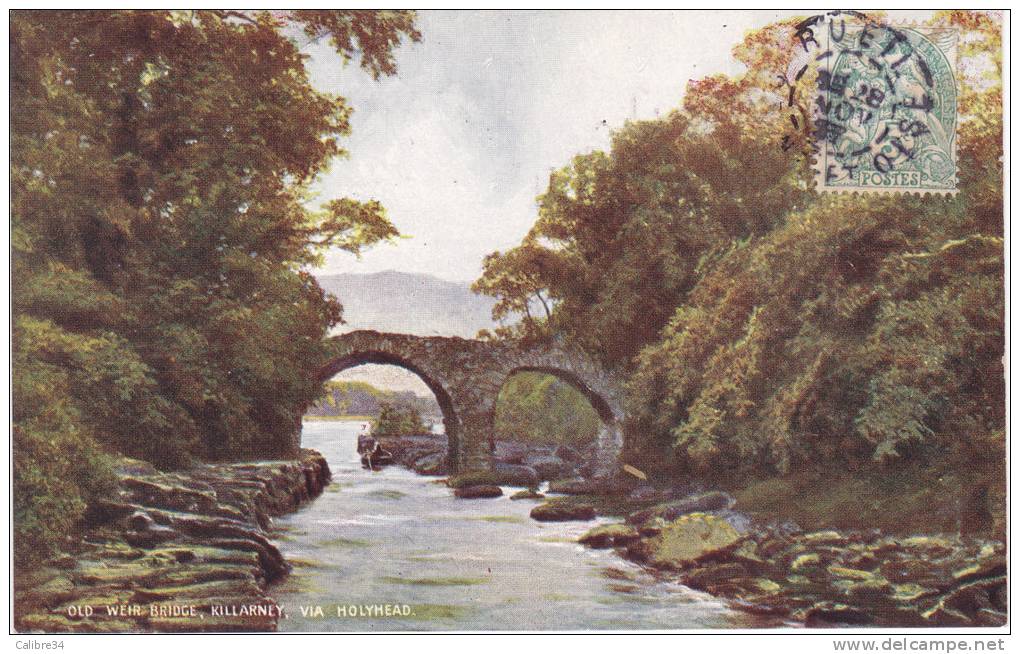 Old Weir Bridge KILLARNEY Via Holyhead   (1906?) - Kerry