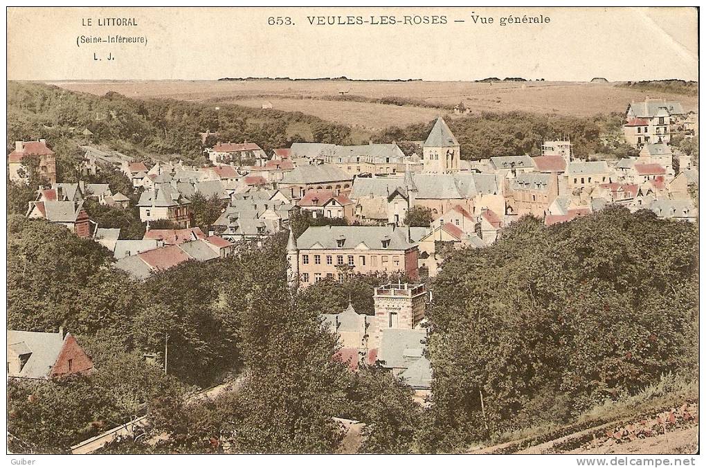 Veules Les Roses Vue Generale N°653 Couleur 1921 - Veules Les Roses