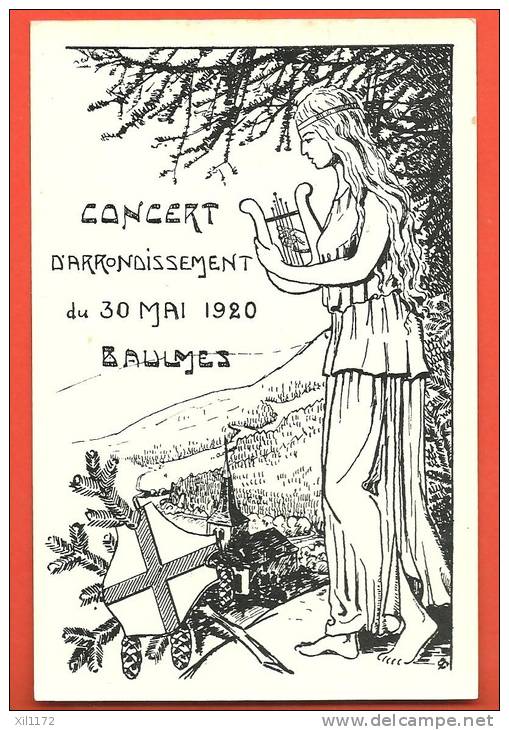 C1008 Concert D'arrondissement En1920 à Baulmes,Litho Musique, Non Circulé. Deriaz. - Baulmes