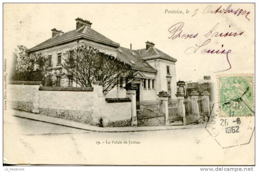 PONTOISE (95) - Le Palais De Justice Avec Cachet D'arrivée à LYON De 1962 Au Lieu De 1902 - Pontoise