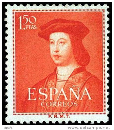 España 1952 Edifil 1109 Sello ** V Centenario Del Nacimiento De Fernando El Católico (1452-1516) 1,50c Spain Stamps - Nuevos