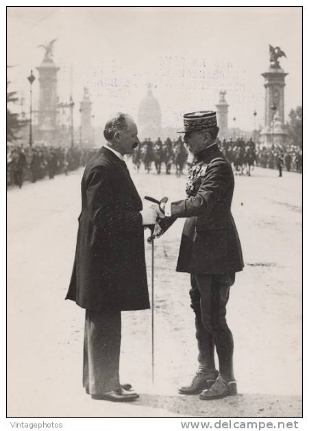 General Gouraud Et President Albert Lebrun Paris Ancienne Photo Ca 1932 - Sonstige & Ohne Zuordnung