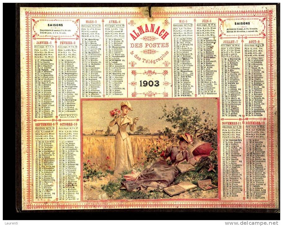 Calendrier 1903 - Tamaño Grande : 1901-20