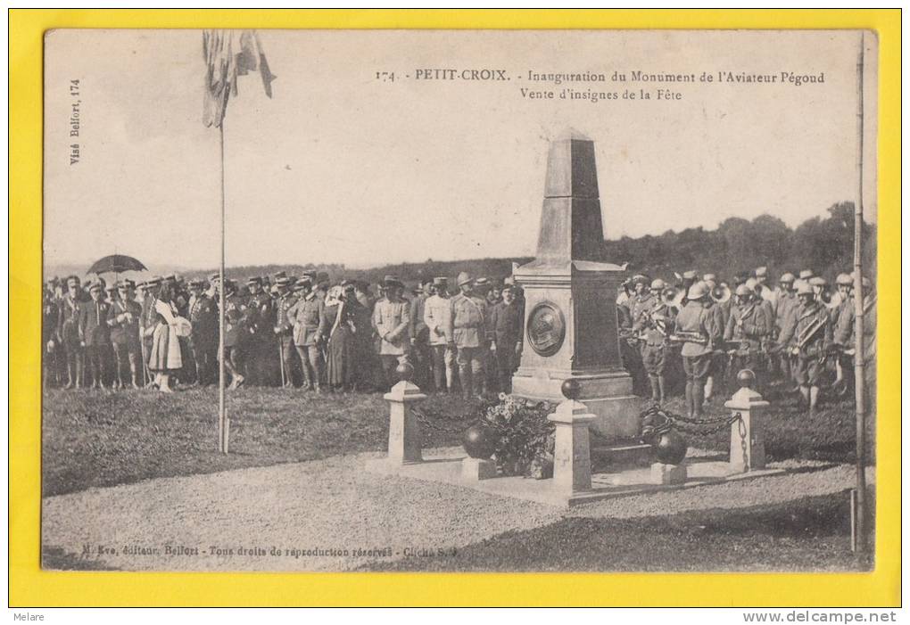 90 PETIT CROIX Inauguration Du Monument De L'aviateur Pégoud - Altri & Non Classificati