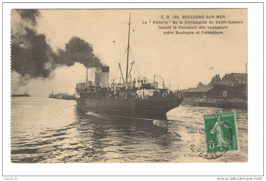 E.D. 130 - BOULOGNE SUR MER - Le "Victoria" De La Compagnie... ( Bateau) - Boulogne Sur Mer