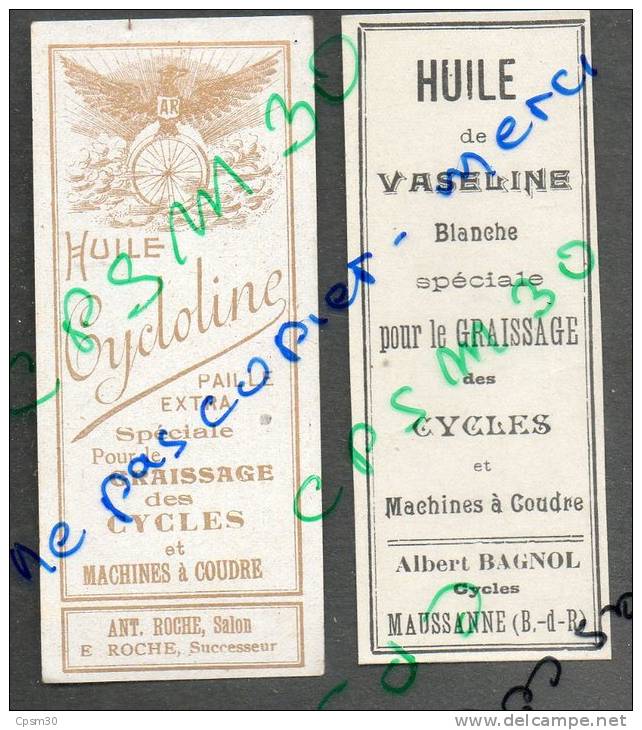 étiquettes HUILE De Vaseline Pour Le Graissage Des Cycles Et Autos à MAUSSANNE 13 (BdR) - Transportmiddelen