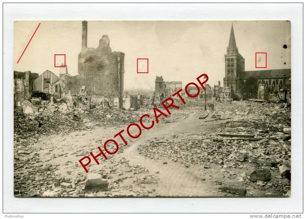 LISIEUX-Ruines De La Guerre 39-45-Cathedrale St PIERRE-Carte Photo-1947-Cachet Gare - Lisieux