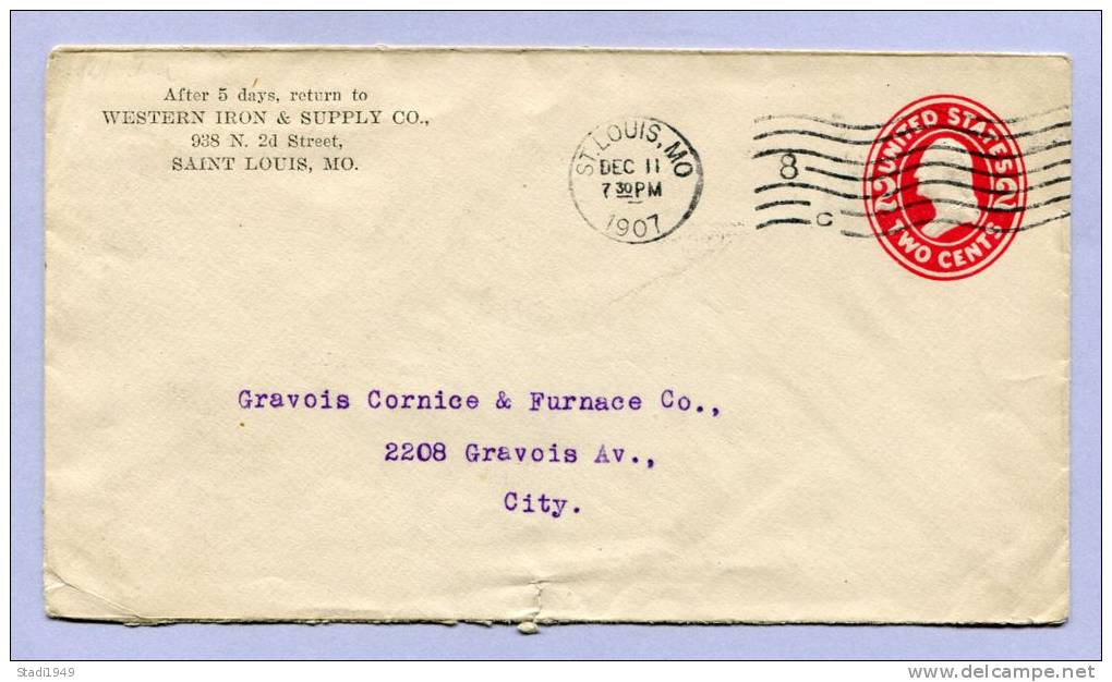 Letter USA St LOUIS 1907 (840) - 1901-20