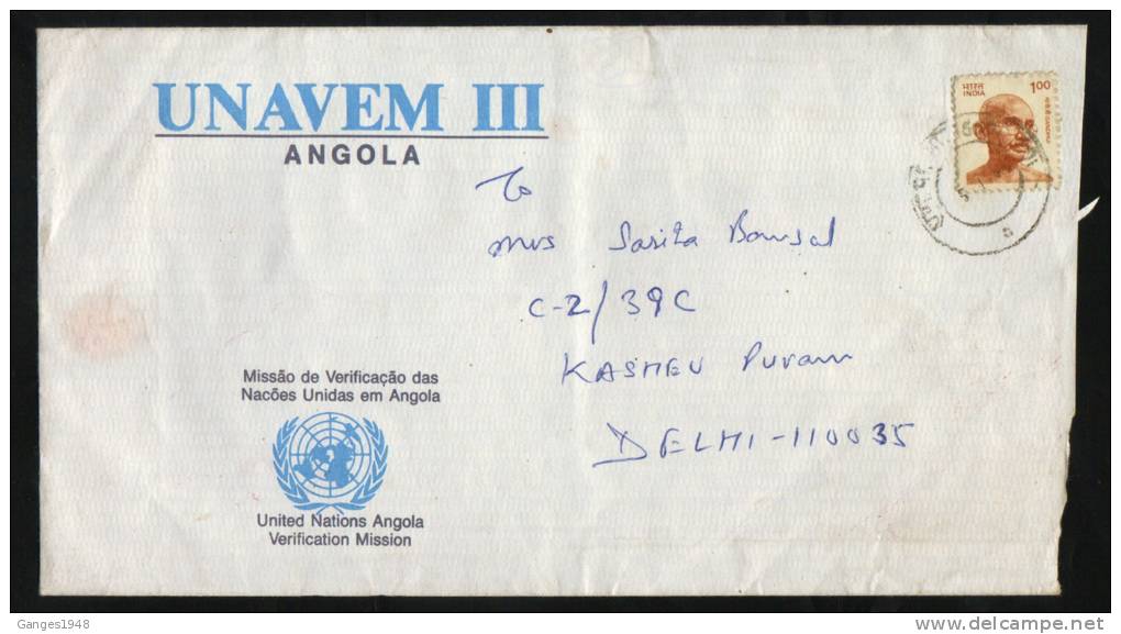 Angola  UNAVEM Indian FPO NO 1607 UN Peace Keeping Forces Cover #  44296  Indien Inde - Angola