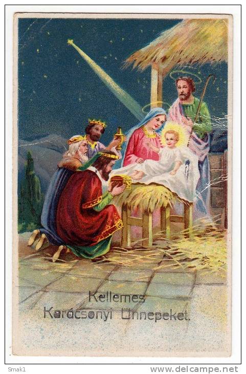 CHRISTMAS COMET THE FALLING STAR BABY JESUS THREE KINGS OLD POSTCARD - Other & Unclassified