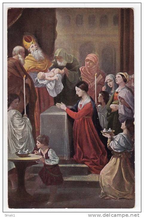 CHRISTIANITY SAINTS CHRISTENING OLD POSTCARD - Saints