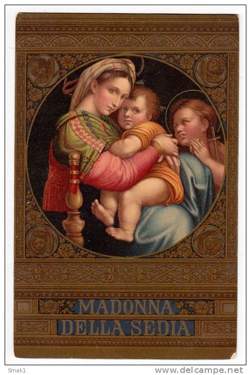 CHRISTIANITY SAINTS MADONNA OF THE CHAIR OLD POSTCARD - Saints