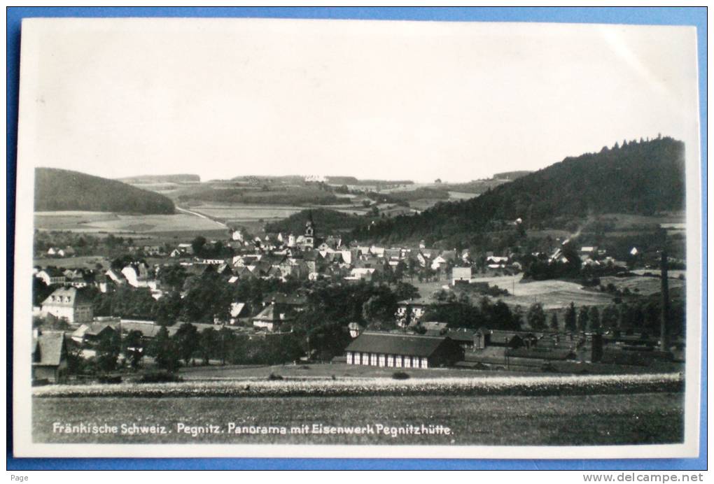 Pegnitz,Panorama Mit Eisenwerk Pegnitzhütte,1940,Bahnpoststempel Nürnberg-Pilsen,Bromsilber-Karte, - Pegnitz