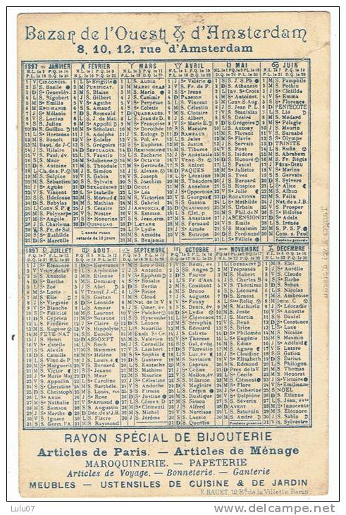 Calendrier    Année 1897  Bazar De L'oued & Amsterdam - Small : ...-1900