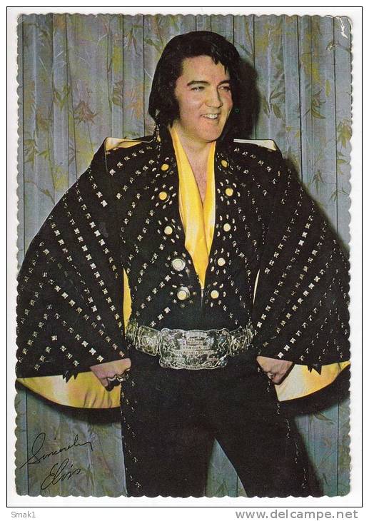 MUSICIANS SINGER ELVIS PRESLEY 1977. BIG POSTCARD - Music And Musicians