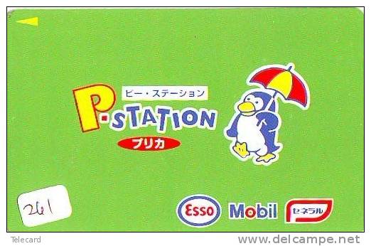 Télécarte Japon * Publicité Pétrole Essence ESSO (261) Phonecard Japan * Telefonkarte *  PETROL STATION * - Olie