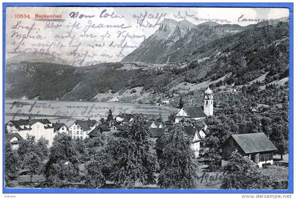 SCHWEIZ (Nidwalden) BECKENRIED, Vierwaldstättersee, 1909, 3 Stempel - Beckenried