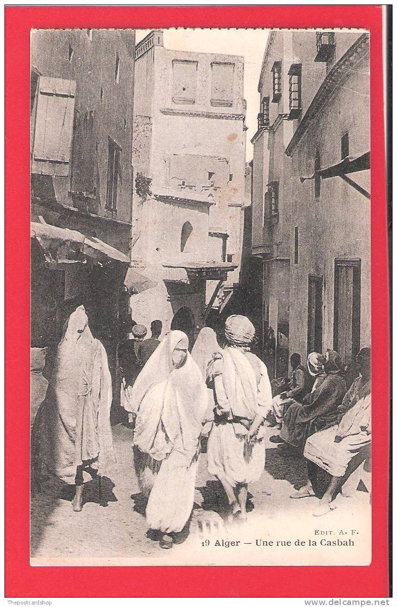 RLIST   CPA ALGERIE ALGERIA NO.19 ALGER UNE RUE DE CASBAH EDIT AF MORE CHEAP ALGERIA LISTED - Alger